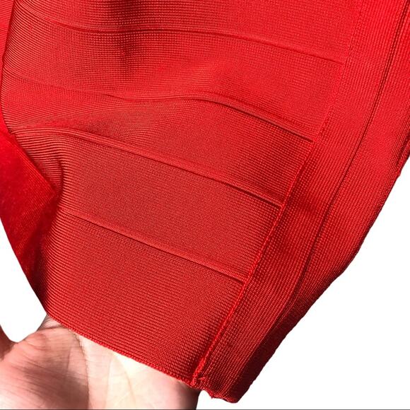 Unbranded Womens Dress Size S Red Bandage Bodycon Short Sleeve Fitted Sexy - Picture 7 of 12